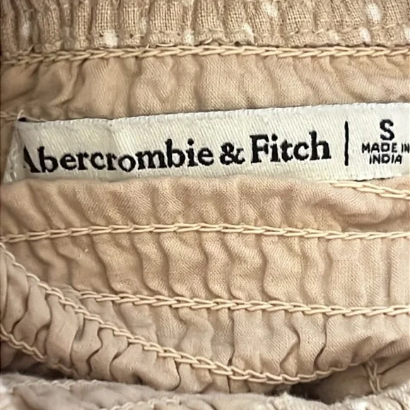 Abercrombie & Fitch Beige Puff Sleeve Crop Top - Picture 6 of 7